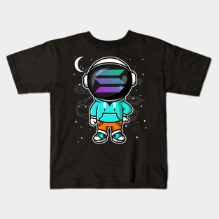 Hiphop Astronaut Solana Coin To The Moon Crypto Token Cryptocurrency Wallet Birthday Gift For Men Women Kids Kids T-Shirt